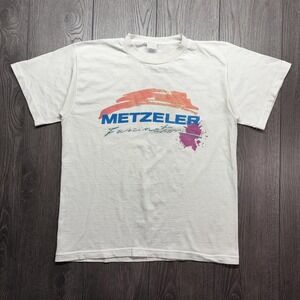 Vintage Metzeler Vulcanizados Ramos Shirt Rare White Racing Medium Mexico 1990s
